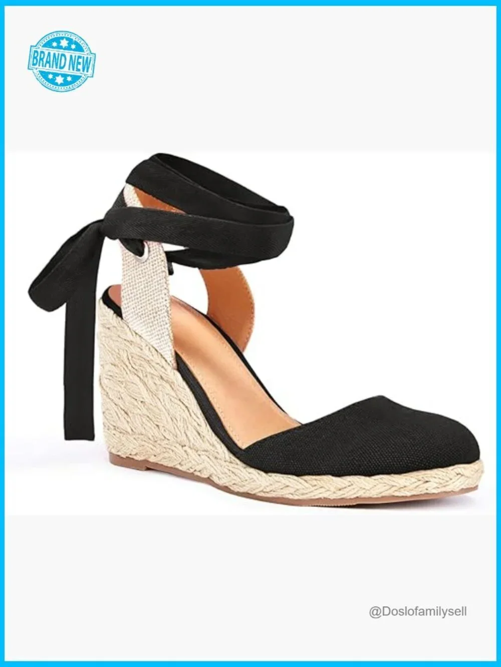 Lace Up Espadrilles Wedge Sandals Slingback Closed Toe Platform Heels Y2K